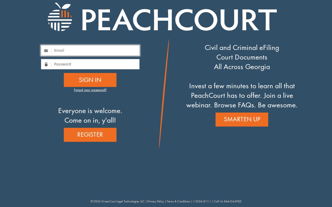 PeachCourt provider used for Bryan County criminal filing